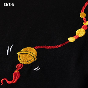 EMBROIDERY T-SHIRT LION DANCE AND BELL #012